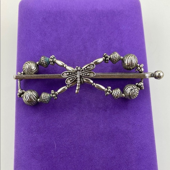 💛 Elegant Silver Dragonfly Hair Clip - Picture 1 of 5